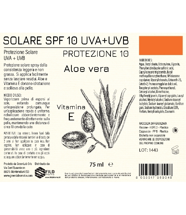 Fildsun Protezione solare SPF 10 75ml