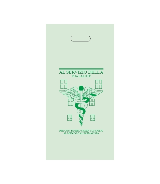 Art. Biego 27V Shoppers F.to 17x34 Biodegradabile e compostabili Green - Manico a Fagiolo , ct 5 kg.